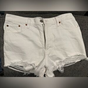 Women’s white Abercrombie cutoff Jean shorts size 10/30